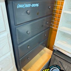 New Grey Double Knob Jumbo 5 Drawer Chest Dresser 