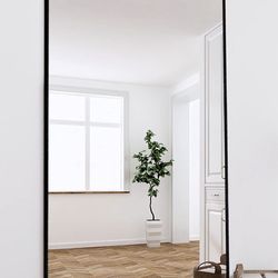 52"x 32" Full Length Mirror Large Floor Mirror Without Standing Bracket or Wall-Mounted Mirror Dressing Mirror Aluminum Frame Mirror for Living Room/B