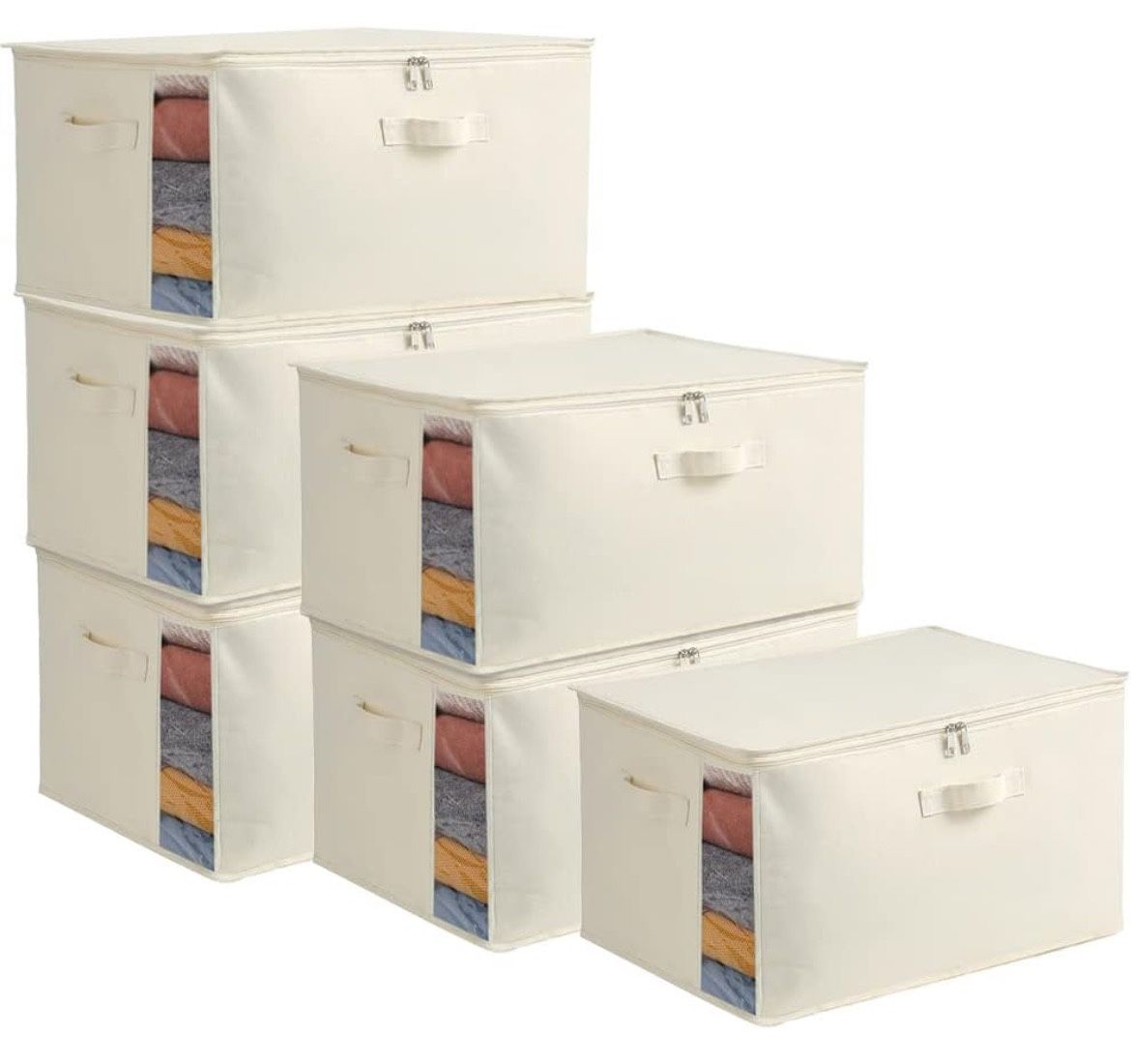 6-Pack Large Canvas Comforter Storage Bags