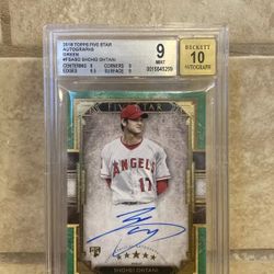 Shohei Ohtani 2018 Topps Five Star Autograph RC/15!BGS 9, auto 10 MVP 📈
