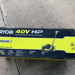 40V Ryobi 9 in. Cordless Edger with 4.0 Ah Battery and Charger