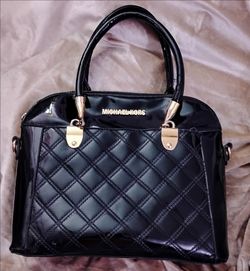 Michael Kors Black Quilted Patent Handbag