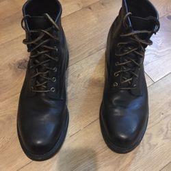 FRYE Mens Black Leather Lace Up Boots 9.5D