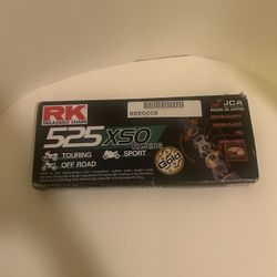 RK 525 XSO Xring Motorcycle Drive Chain Natural or Gold with Rivet Master Link