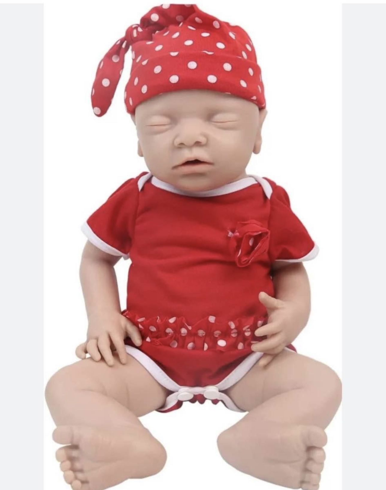 IVITA Full Body Silicone Reborn Baby Doll Newborn Baby Doll Open Mouth Handmade