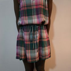 
Ann Taylor Plaid Sleeveless Tunic Dress S Petite 