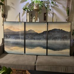 Cuspin Watercolor Landscape Mountain Canvases (New)