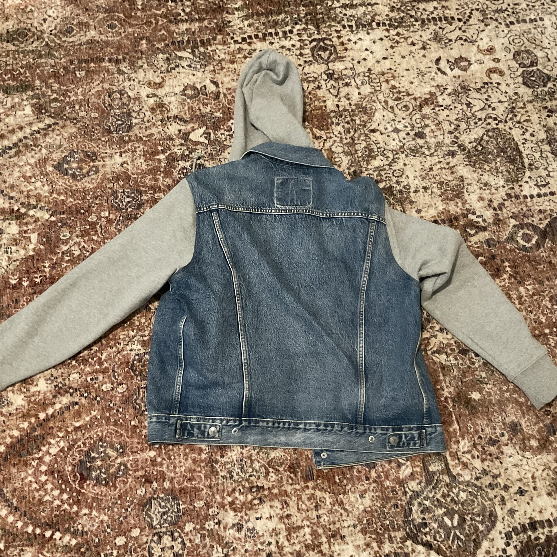 Levi’s Men’s Hybrid Hooded Trucker Jacket - Blue, Size Medium