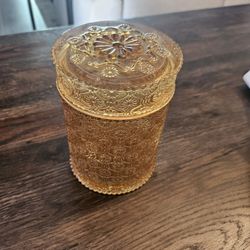 Amber Gold Glass Canister 
