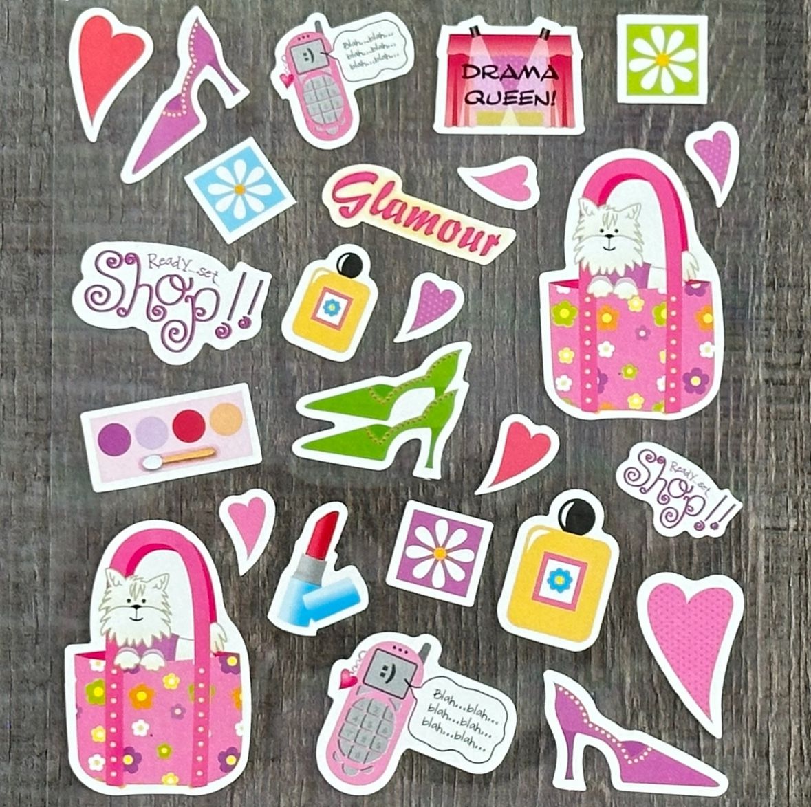 New “Drama Queen” Shopping Scrapbook Stickers