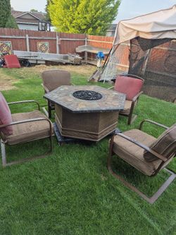 Stone Tile Top Propane Fire Warmer.