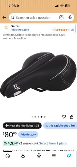 Serfas RX Saddle Road Bicycle Mountain Bike Seat Womens Microfiber
