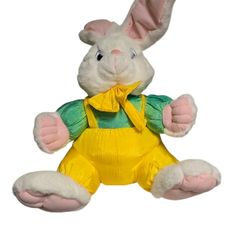 vintage nylon overalls  17" Easter Bunny yellow and green