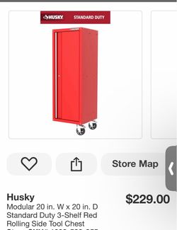 Modular 20 in. W x 20 in. D Standard Duty 3-Shelf Red Rolling Side Tool Chest
