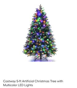 5-ft Artificial Christmas Tree with Multicolor LED Lights