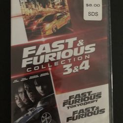 Fast and Furious DVD 3-4 Paul Walker Vin Diesel Car Racing Tokyo Drift 