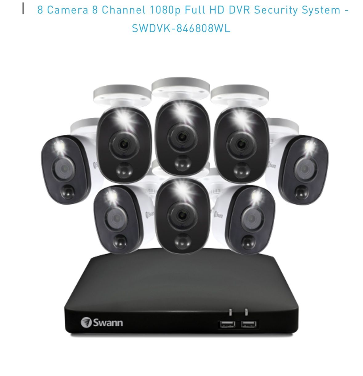 Swann Camera Channel 1080p Full HD DVR Security System
