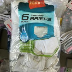 Hanes Boys White Briefs Pack of 6 Underwear Comfort Flex Size S/P- New