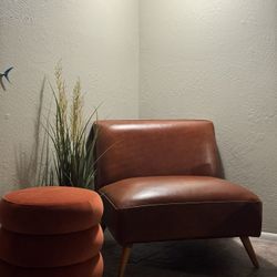 World Market Mid Century Cognac Accent Chair – $200 Firm