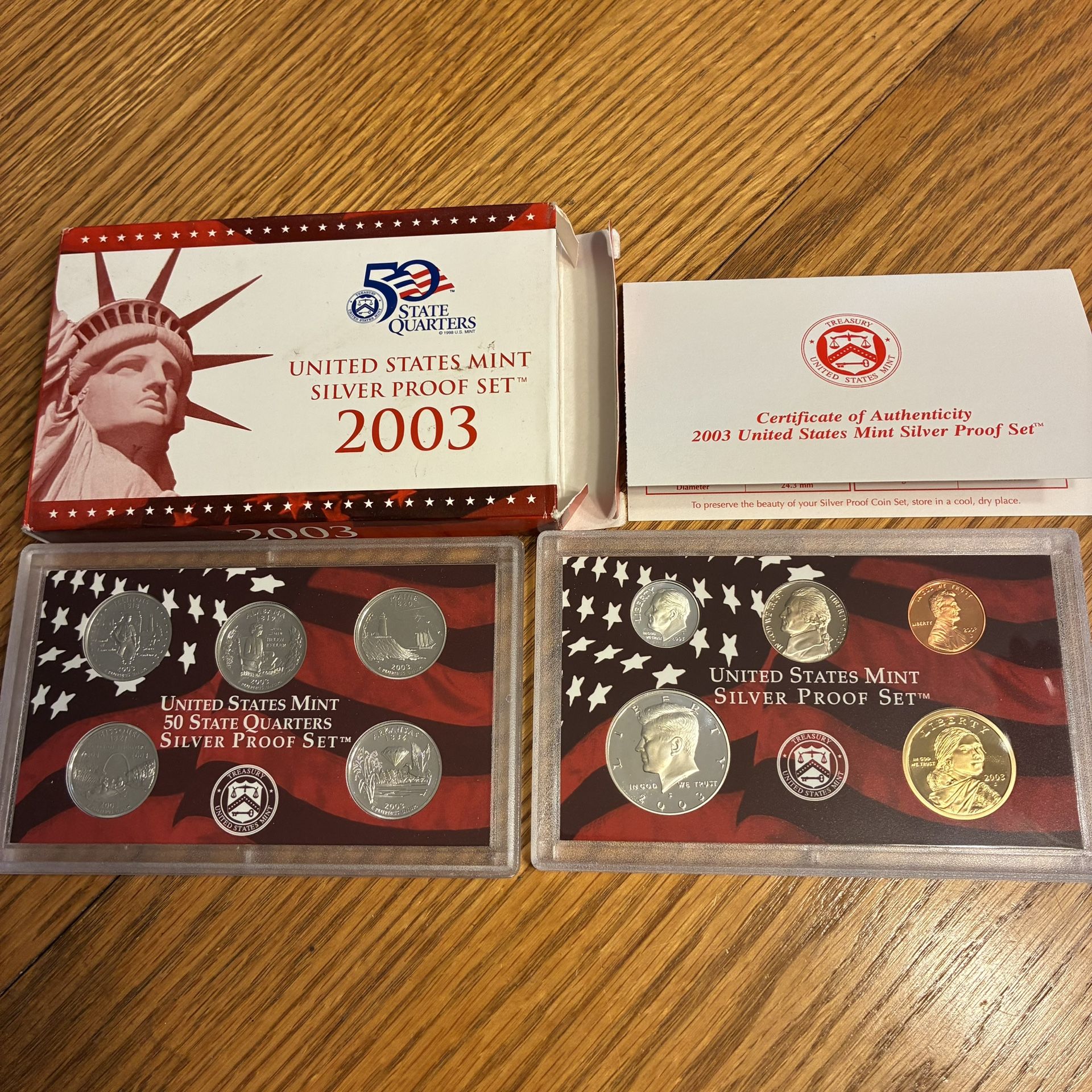 2003 SILVER PROOF SET. 10 Coins !