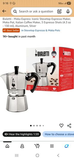 Bialetti Moka Express 3-Cup Stovetop Espresso Maker