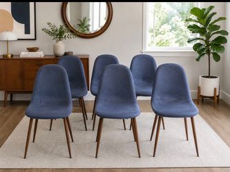 Mid-Century Modern Dining Chairs – Set of 6 (CHAIRS ONLY)