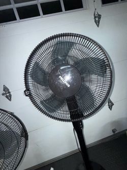 Black 12 speed  standing Floor Fan w/ remote