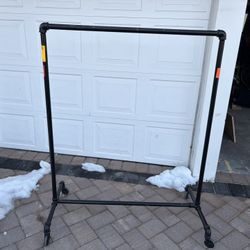 Rolling  Pipeline Rack Clothing Hanger Closet