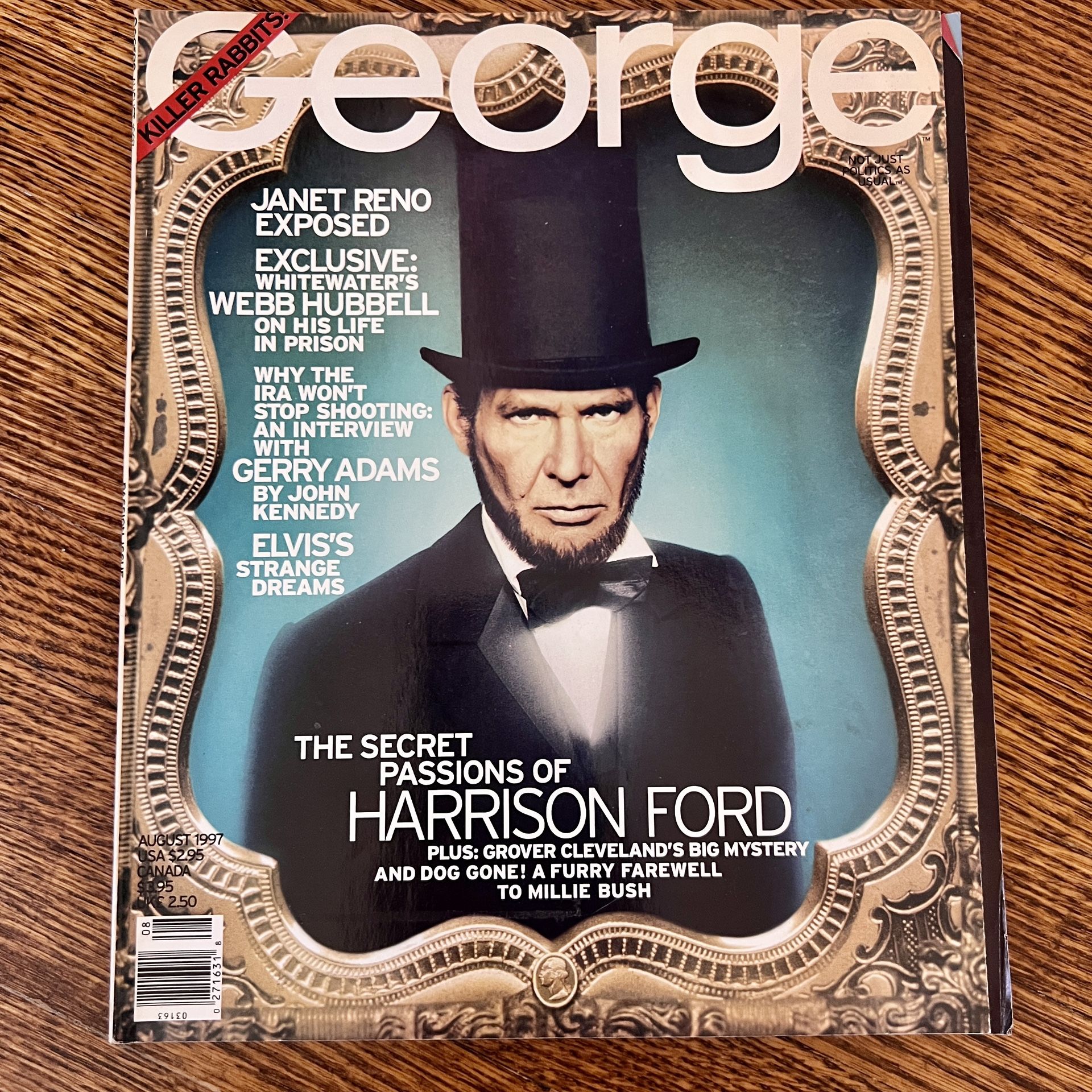 George Magazine August 1997 Killer Rabbits Issue Harrison Ford 