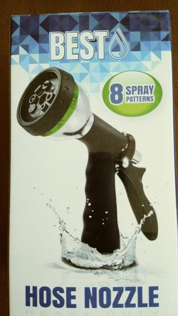 Best Garden Hose Nozzle (HIGH PRESSURE TECHNOLOGY) - 8 Way Spray Pattern - Steel Chrome Design