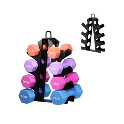 Weight Rack for Dumbbells(Dumbbells not included), EXBTOKA Compact A-Frame Dumbbell Rack Stand Only, Dumbbell Rack with Handle, for Home Gym Workout