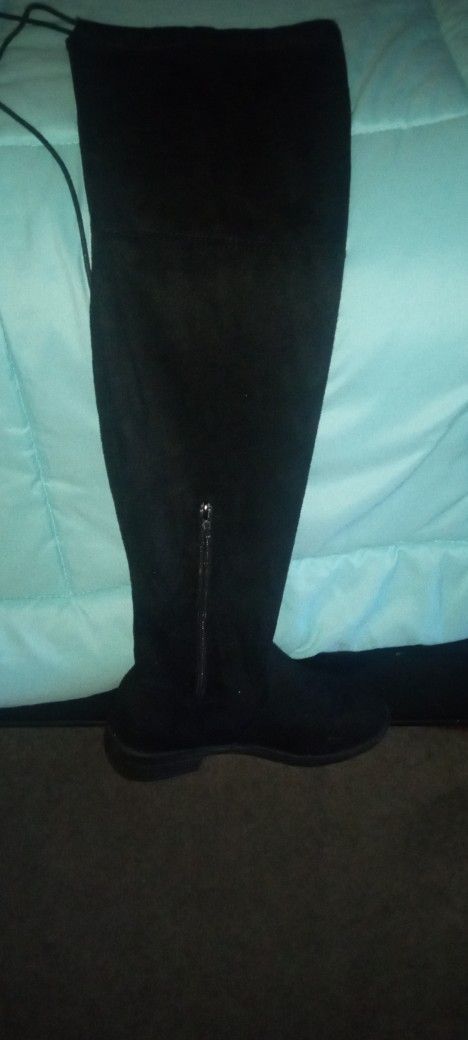 Over The Knee Black Suede Boots