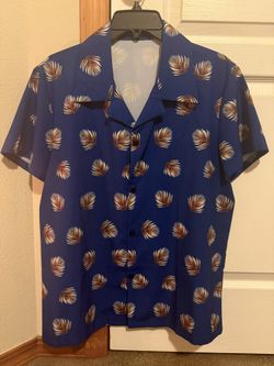 Men's S Blue Short Sleeve Button Up Hawaiian Shirt
