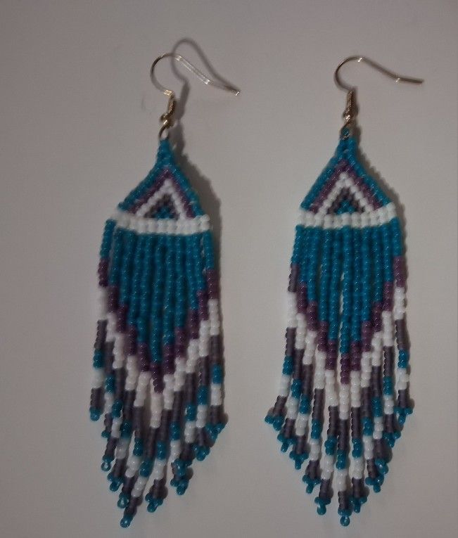 Handmade Beaded Earrings With Fringe