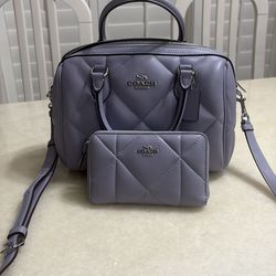 Lavender quilted coach purse