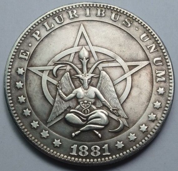 Fantasy Coin Baphomet 1881 Collectible $1 Dollar Morgan Devil 