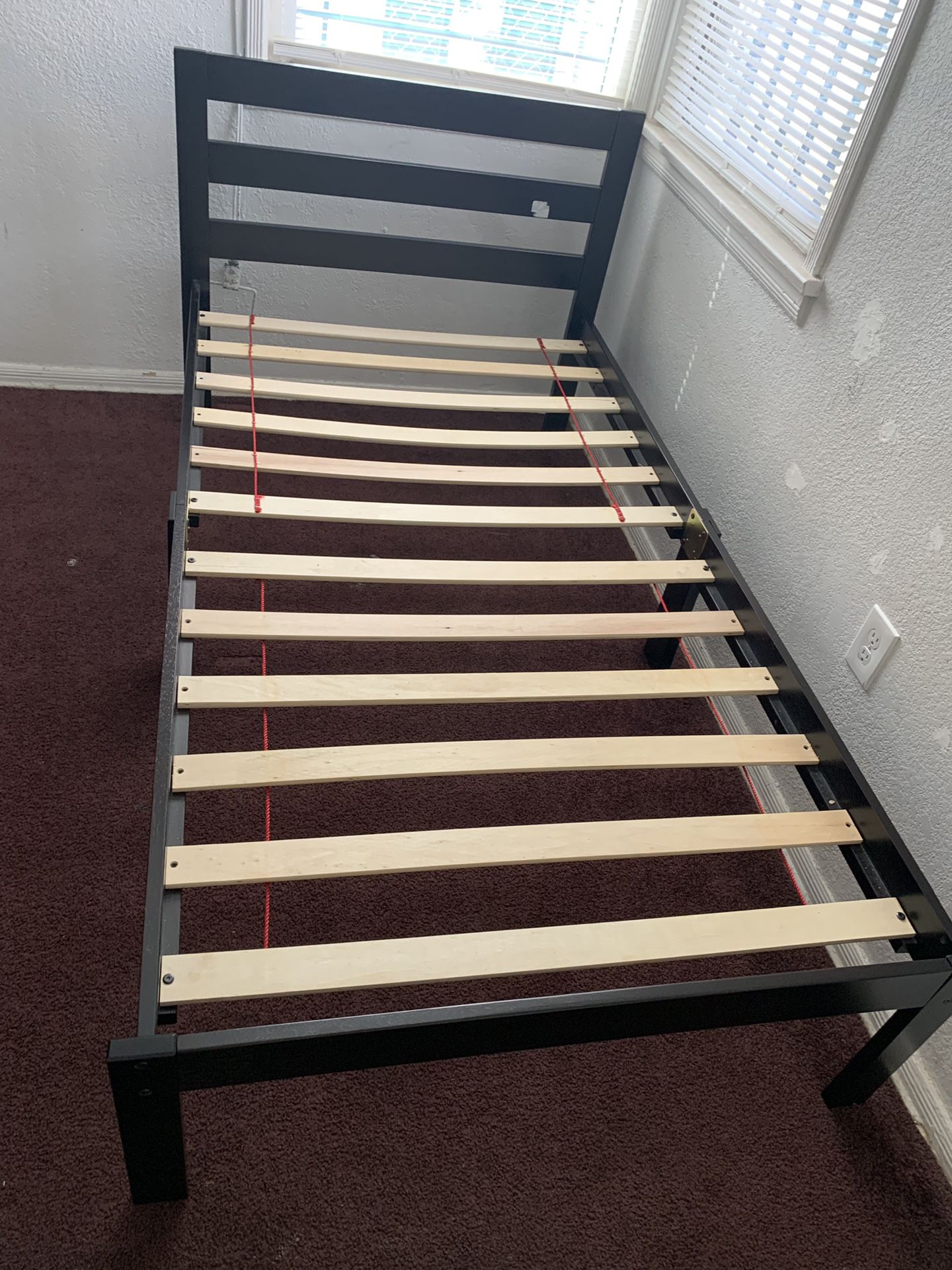 Full Bed Frame Wood Dark Brown Only Used One Month Like New $40