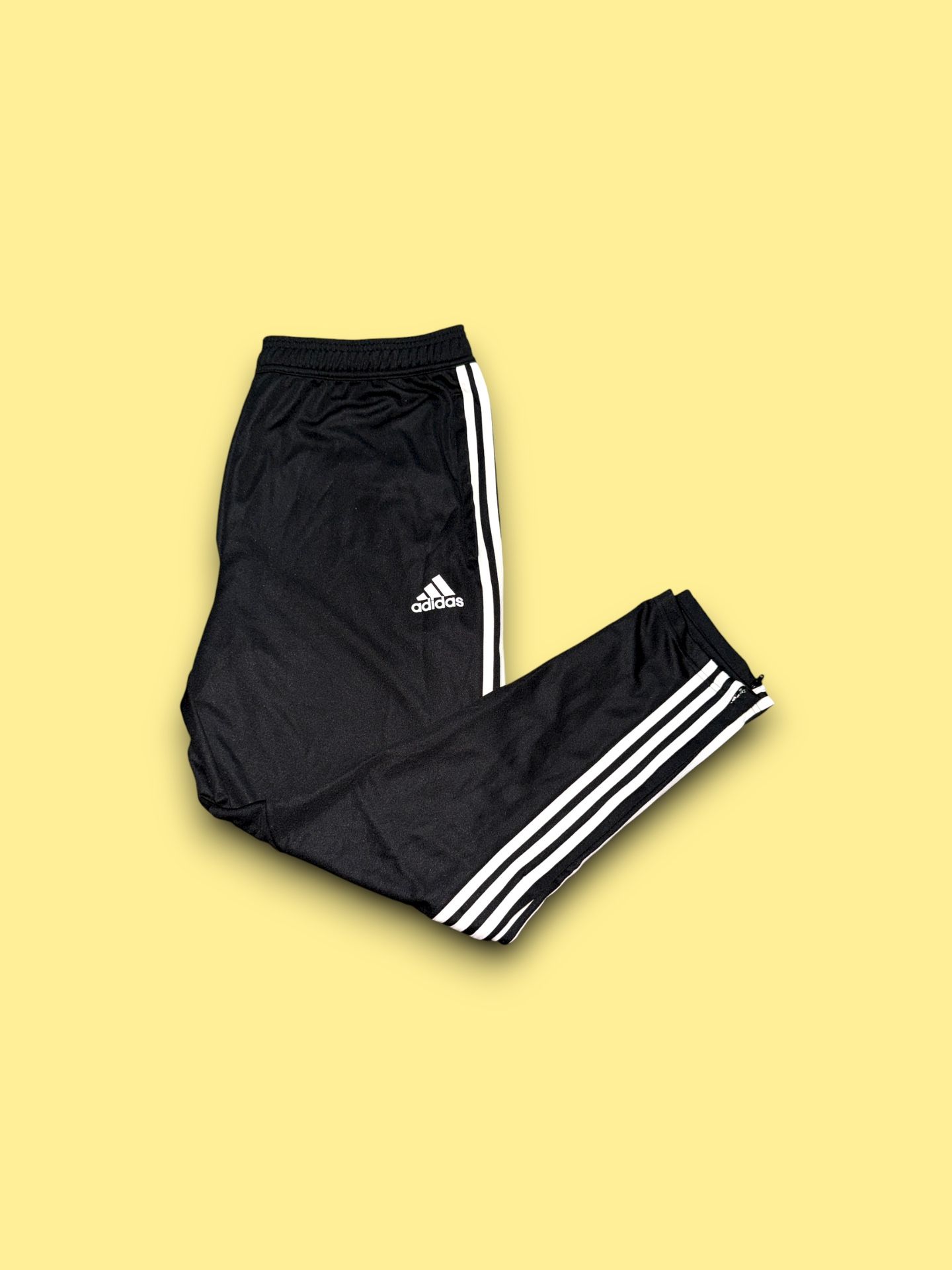 Vintage adidas 3 stripe tapered track pants black & white mens XL