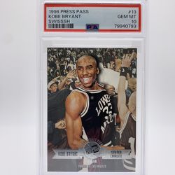 POP 20 Kobe Bryant Press Pass Swisssh Silver Rookie Card PSA 10 GEM MINT