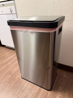 13 Gallon Stainless Steel Automatic Trashcan