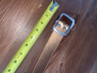 Brown Shiney Belt with Silver Buckle Size Med 34/36