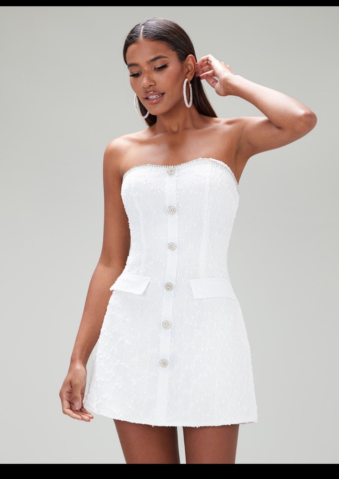 White Tweed Dress Size Xs
