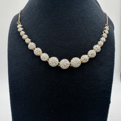 Elegant Crystal Ball Necklace and Bracelet 