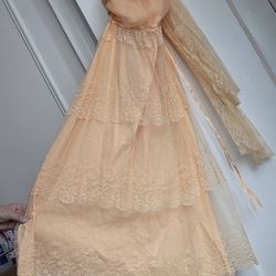 Peach Lace Gown size 12