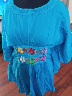 Blusas De Mariposa Azul Y Blanco Y Roja Artesanal