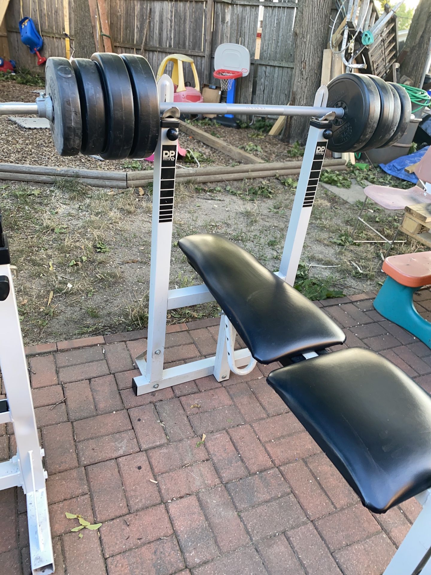 DP Weight Bench With 100lbs Weider Weight