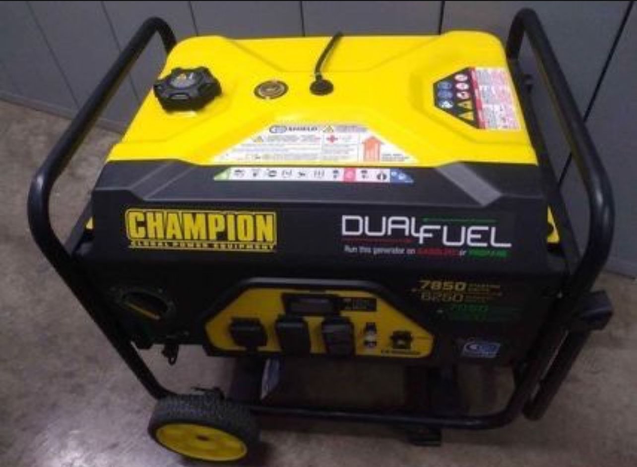 Brand new Champion Power Equipment 6250-Watt Gas and Propane Powered Dual-Fuel Portable Generator with CO Shield Technology: Retail Price - $949