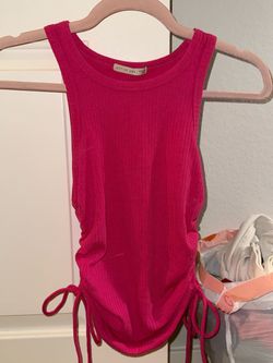 Active USA Ribbed Tank Top with Side Ruching