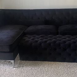 Black Tufted Sectional