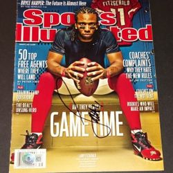 🔥 Larry Fitzgerald autographed Sports Illustrated Beckett COA🔥